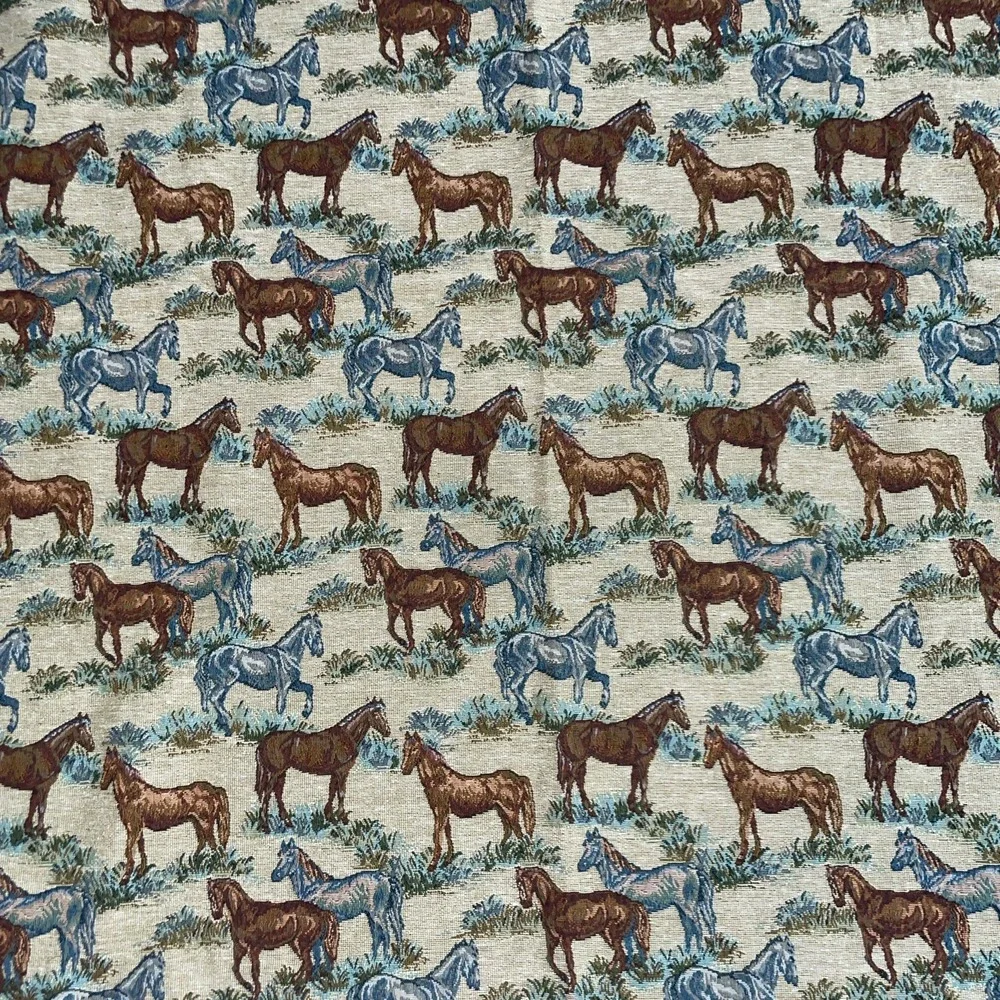 JADE Equestrian Horse Victorian Tapestry Fabric Upholstery‎ Material 55